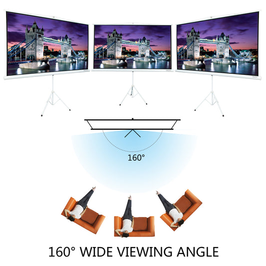 Perfect 84 INCH 16:9 HD Portable Tripod Pull Up Projector Screen Curtain